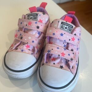 Converse All Star Kids Shoes Pink Stars Size 9